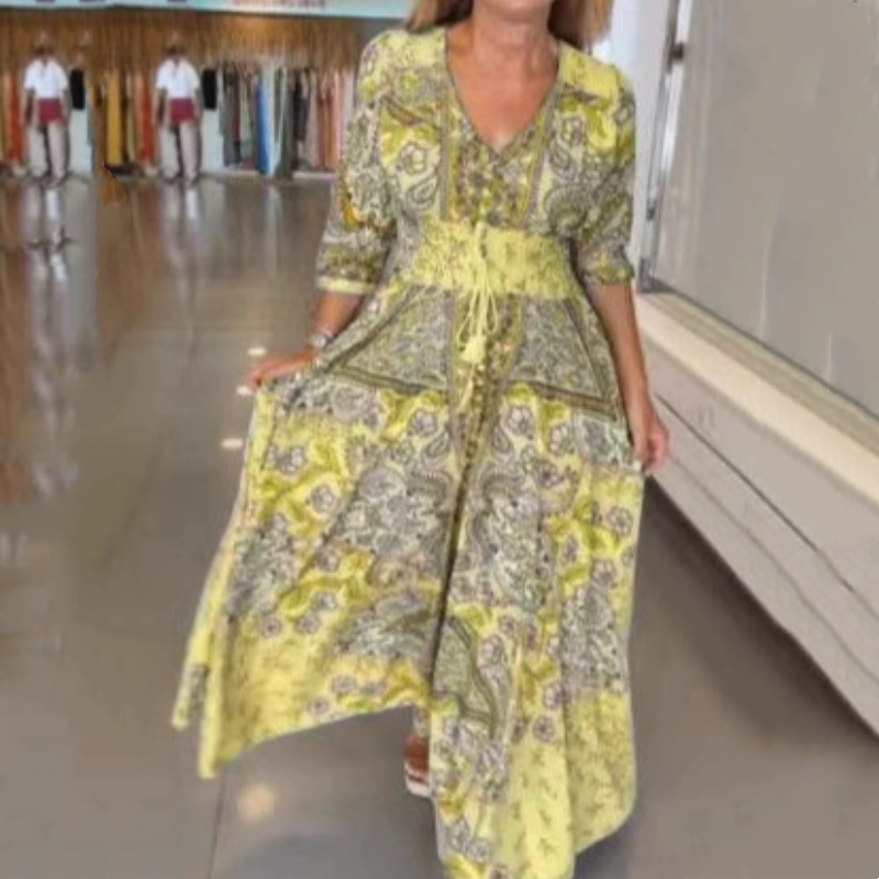 🌸 2026 Spring-Summer Trending | Elegant Floral Maxi Dress | Flow & Feminine Silhouette 💃【-50%】