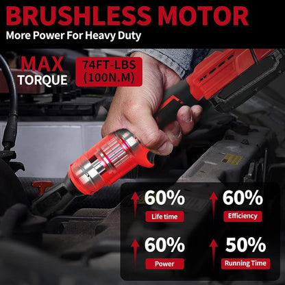 🔥Last Day Special Sale 49% OFF🔥 3/8" Brushless Cordless Ratchet Wrench Set🔧High Torque, Rechargeable, 4-Socket Kit