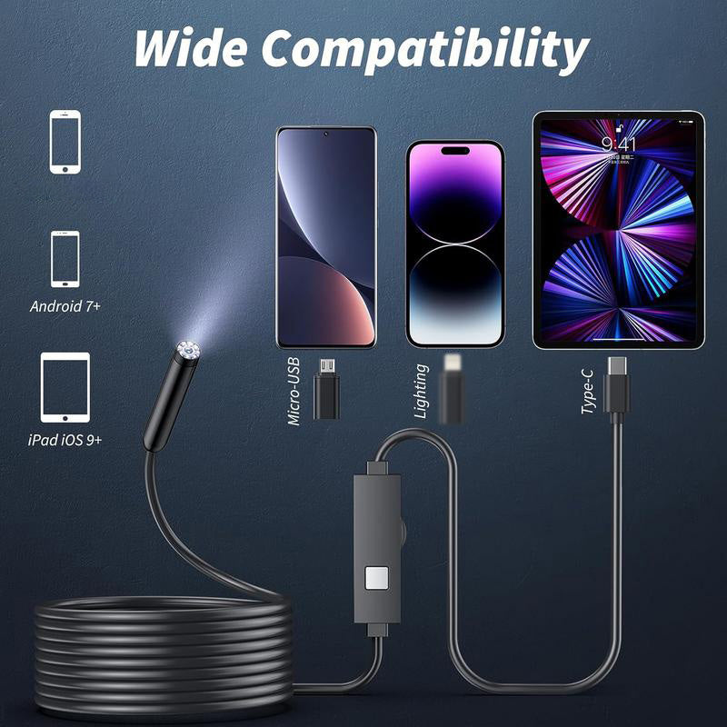 ⏳50% OFF Limited Time! 🔍 Waterproof HD Endoscope Camera for Android & iPhone