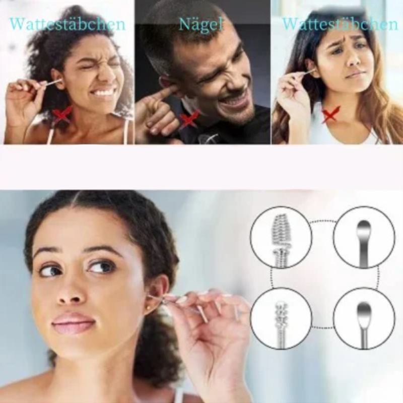 📢50% off for a limited time only📢Portable 6-piece stainless steel ear piercing kit - Spiral ear tool✨