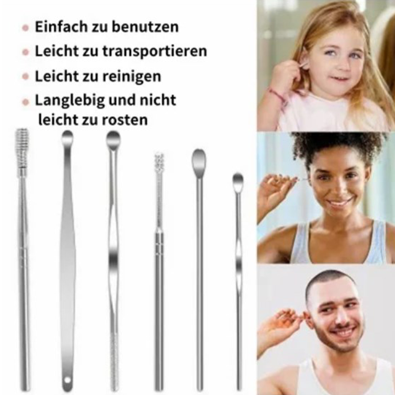 📢50% off for a limited time only📢Portable 6-piece stainless steel ear piercing kit - Spiral ear tool✨
