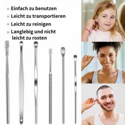 📢50% off for a limited time only📢Portable 6-piece stainless steel ear piercing kit - Spiral ear tool✨