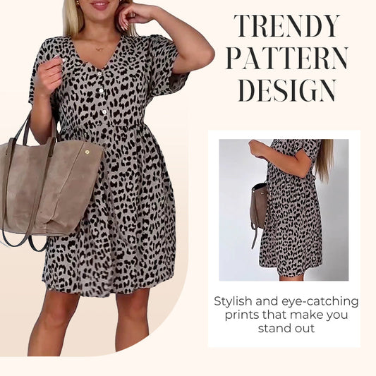 🔥Last Day Promotion 49% OFF💖Women's Casual V-Neck Short Sleeve Dress