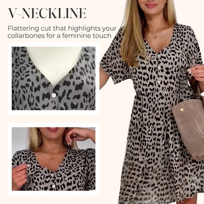 🔥Last Day Promotion 49% OFF💖Women's Casual V-Neck Short Sleeve Dress