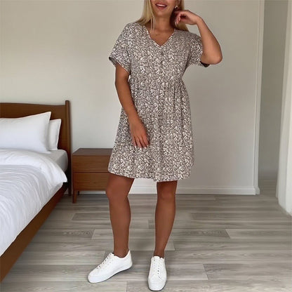 🔥Last Day Promotion 49% OFF💖Women's Casual V-Neck Short Sleeve Dress