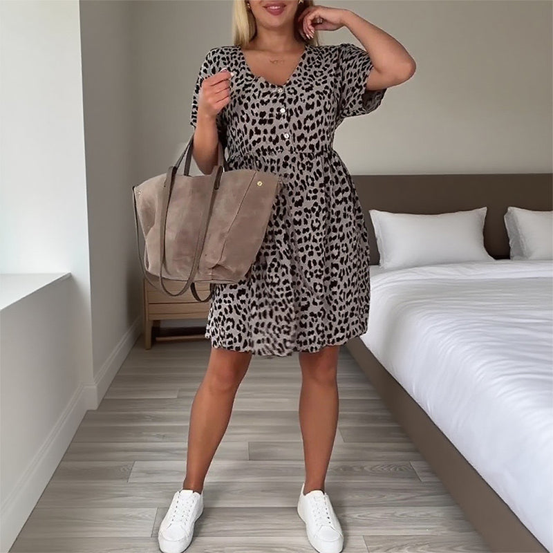 🔥Last Day Promotion 49% OFF💖Women's Casual V-Neck Short Sleeve Dress