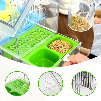 🦜 Pull-Out Parrot Feeder | 2-in-1 Food & Water Bird Cage Feeding Station