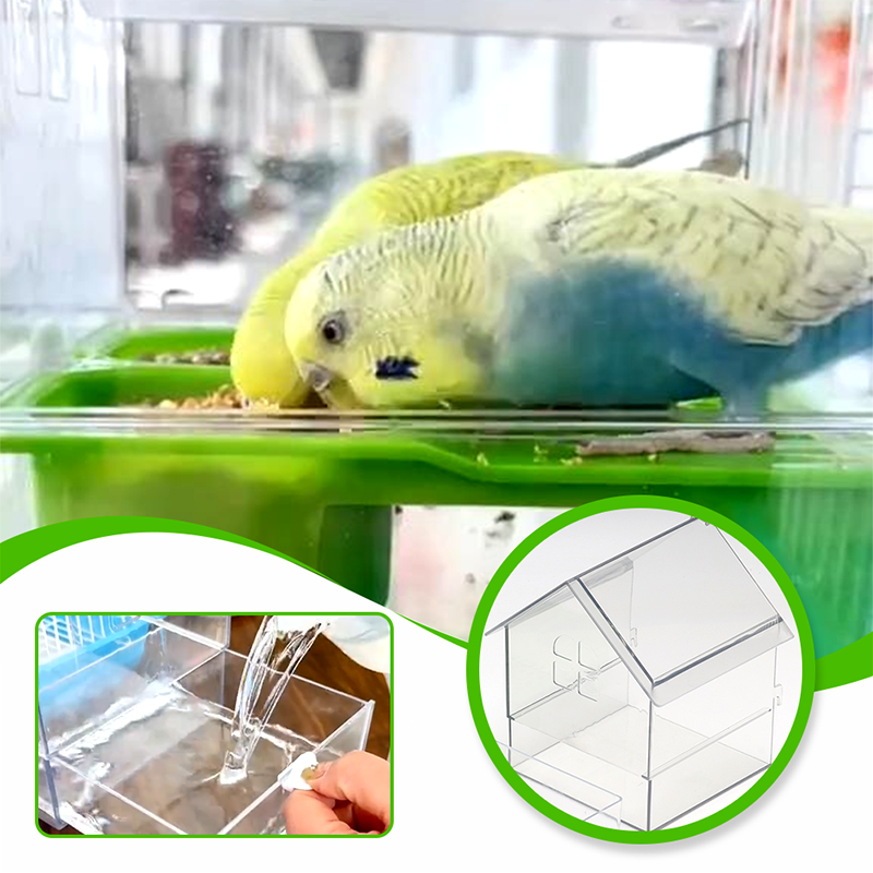 🦜 Pull-Out Parrot Feeder | 2-in-1 Food & Water Bird Cage Feeding Station