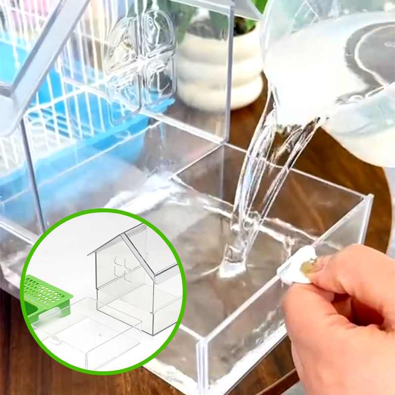 🦜 Pull-Out Parrot Feeder | 2-in-1 Food & Water Bird Cage Feeding Station
