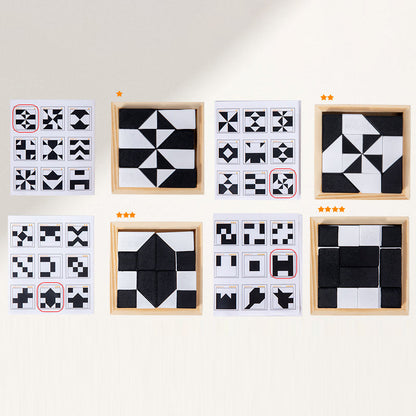 🏆 Last Day Special Price £9.99 ! 🧩Creative Black & White Block Puzzles Set for Kids
