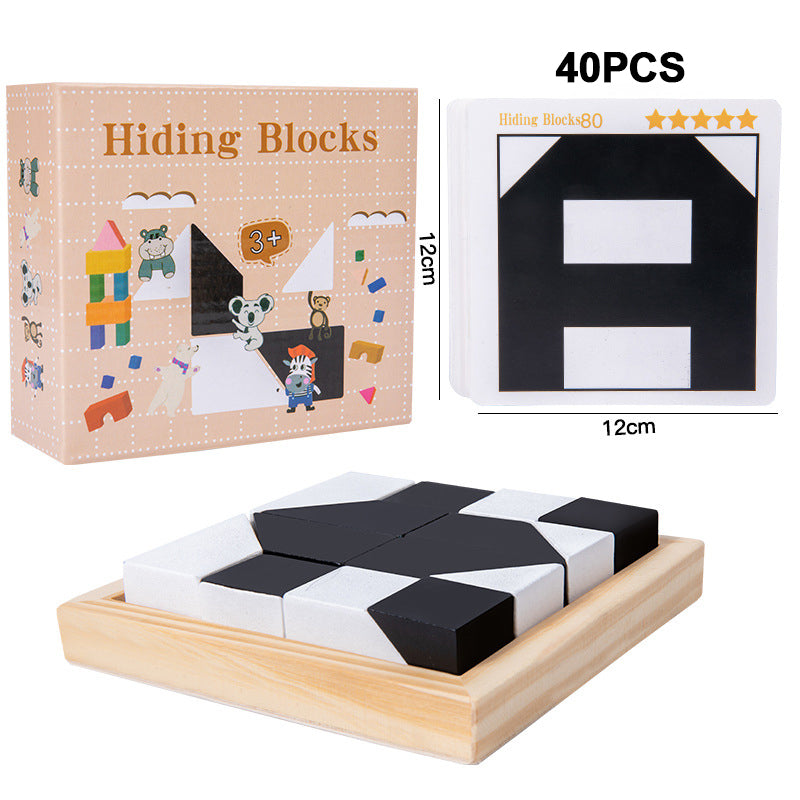 🏆 Last Day Special Price £9.99 ! 🧩Creative Black & White Block Puzzles Set for Kids