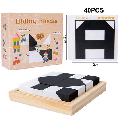 🏆 Last Day Special Price £9.99 ! 🧩Creative Black & White Block Puzzles Set for Kids