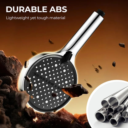 🚿Adjustable high-pressure rain shower head – 360° swivel, easy-to-clean surface, compatible with standard shower hoses 💧