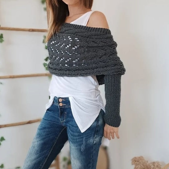 🌸Up to 50% off🔥Knitted Cable Wrap Shrugs For Women