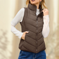 LIMITED TIME SALE🔥WOMENS SLEEVELESS ZIP UP OUTERWEAR STAND COLLAR QUILTED PUFFER VEST