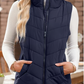 LIMITED TIME SALE🔥WOMENS SLEEVELESS ZIP UP OUTERWEAR STAND COLLAR QUILTED PUFFER VEST