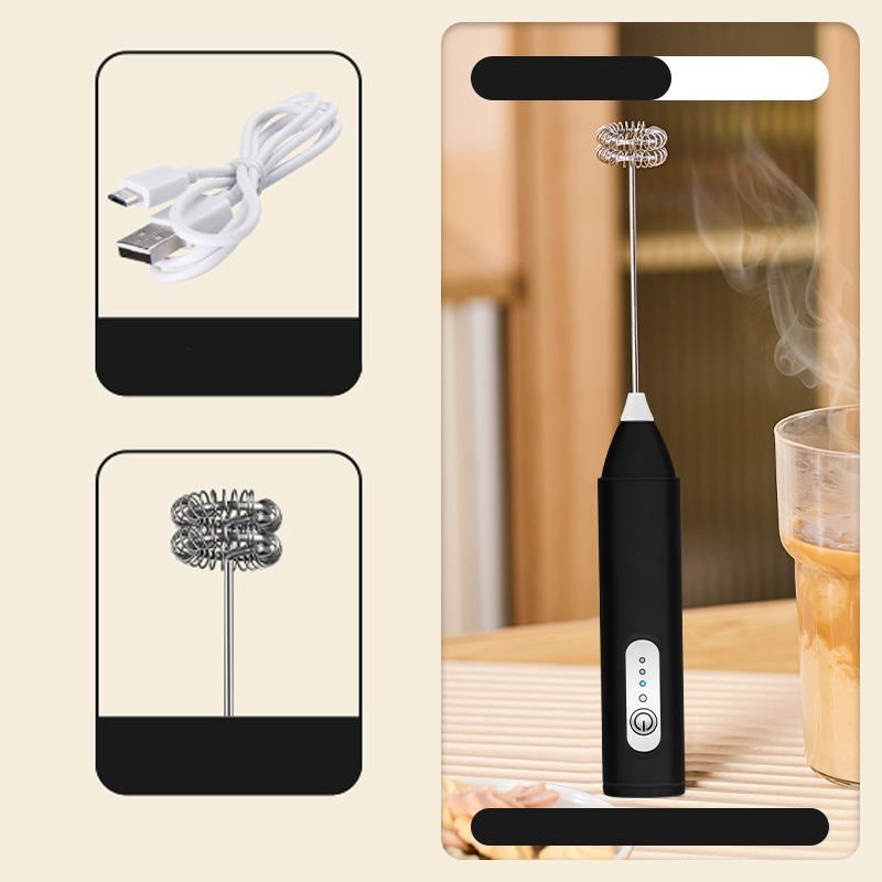 ☕✨ USB Rechargeable Electric Milk Frother – 3-Speed, 180 Mins Runtime, Stainless Steel Drink Foam Mixer for Coffee, Matcha & Protein Shakes 🥛