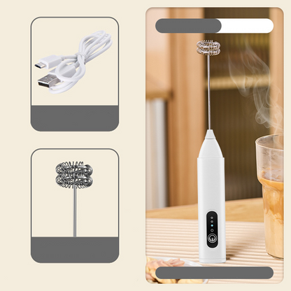 ☕✨ USB Rechargeable Electric Milk Frother – 3-Speed, 180 Mins Runtime, Stainless Steel Drink Foam Mixer for Coffee, Matcha & Protein Shakes 🥛