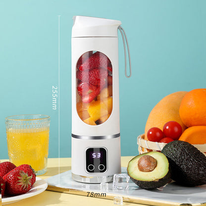 🍊🥤 450 ml Portable Cordless Blender | Digital LED Display, Dual Lid & 30-Second Blend