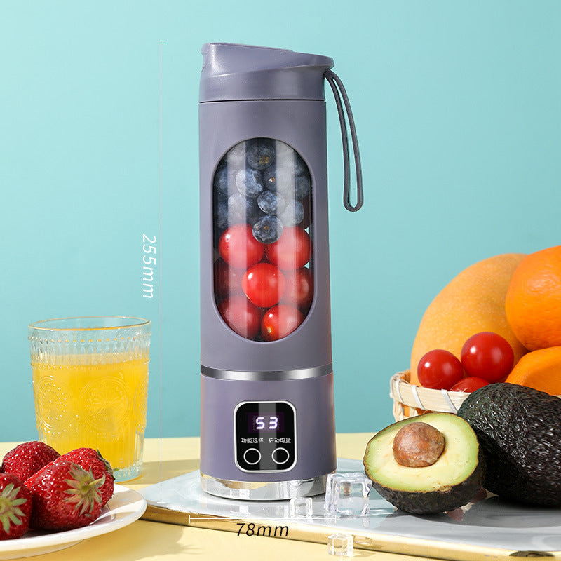 🍊🥤 450 ml Portable Cordless Blender | Digital LED Display, Dual Lid & 30-Second Blend