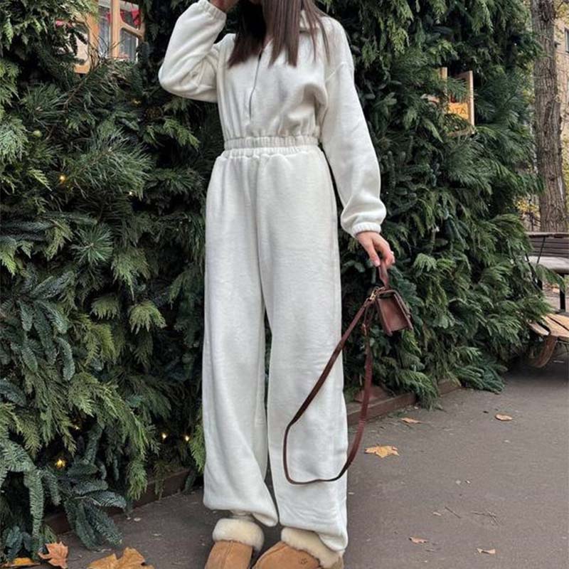 Cozy Warm Zip Front Jumpsuit