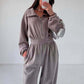 Cozy Warm Zip Front Jumpsuit