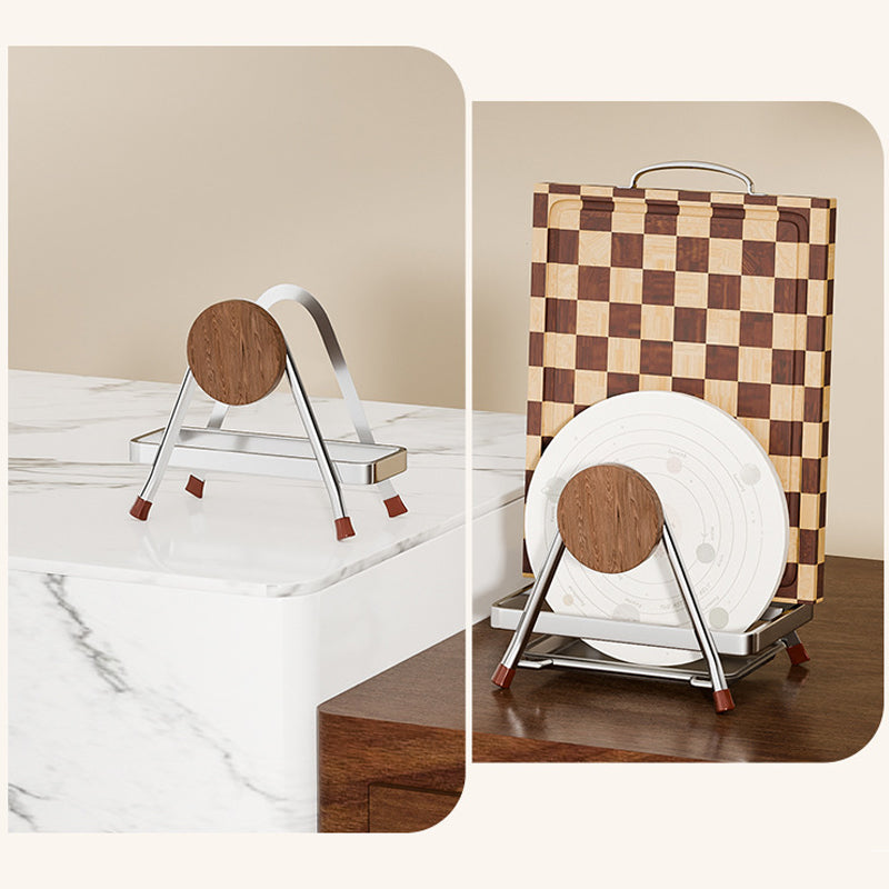 Anti-Slip Cutting Board Rack with Drip Tray