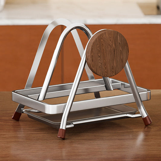 Anti-Slip Cutting Board Rack with Drip Tray