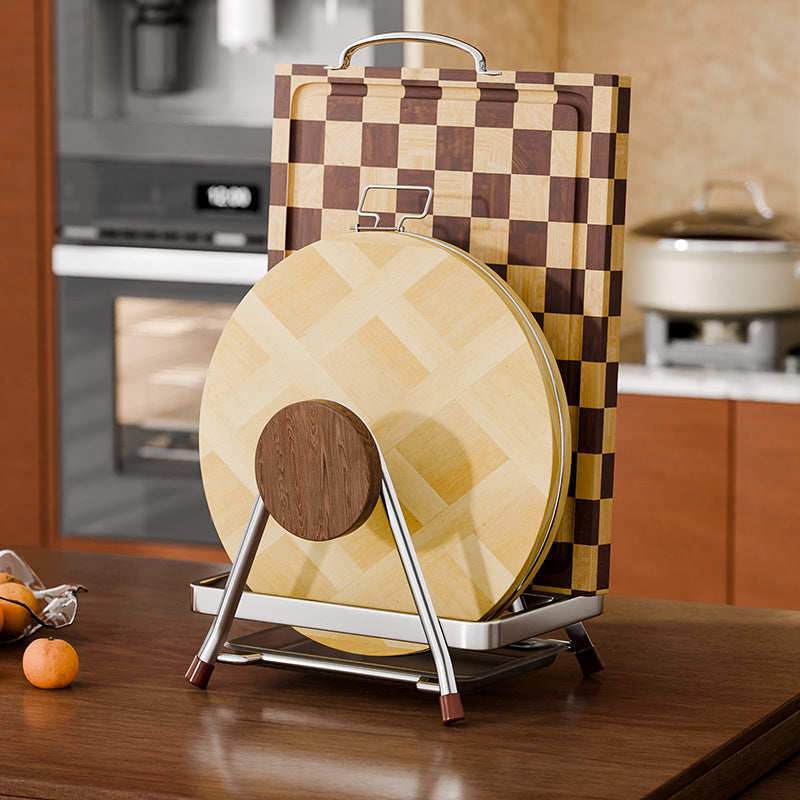 Anti-Slip Cutting Board Rack with Drip Tray