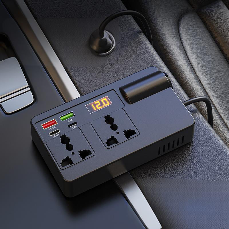 🔥2026 New Arrivals: 55% Off for Limited Time!🔥🔋Portable Car Inverter 12V/24V to 220V with Digital Display