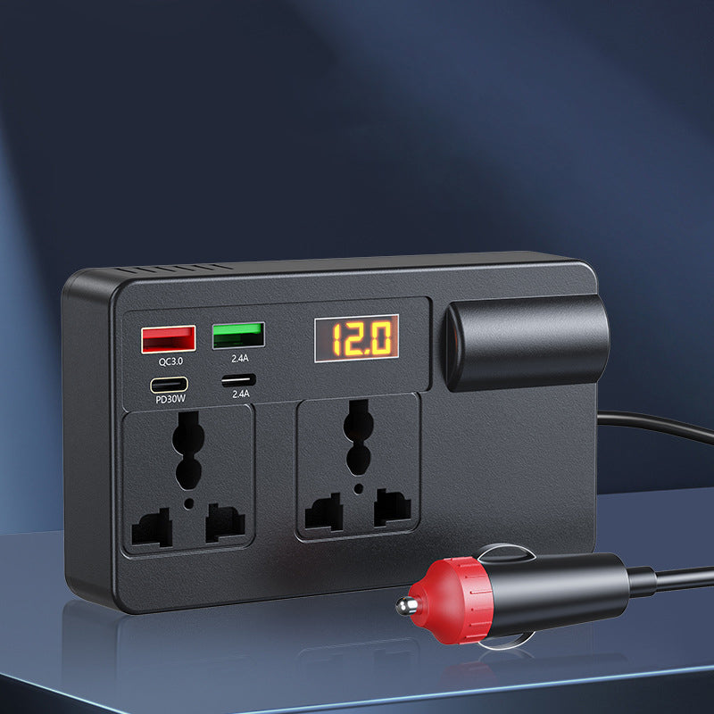 🔥2026 New Arrivals: 55% Off for Limited Time!🔥🔋Portable Car Inverter 12V/24V to 220V with Digital Display