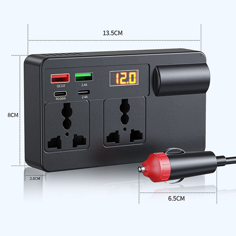 🔥2026 New Arrivals: 55% Off for Limited Time!🔥🔋Portable Car Inverter 12V/24V to 220V with Digital Display