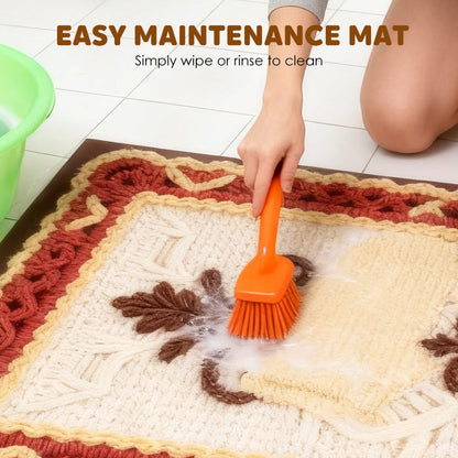 🦌Christmas Early Bird Special 50% off🏆3D Floral Yarn Anti-Slip Absorbent Floor Mat – Stylish, Soft & Safe