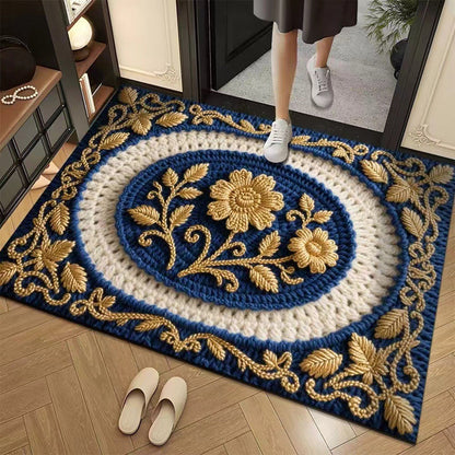 🦌Christmas Early Bird Special 50% off🏆3D Floral Yarn Anti-Slip Absorbent Floor Mat – Stylish, Soft & Safe