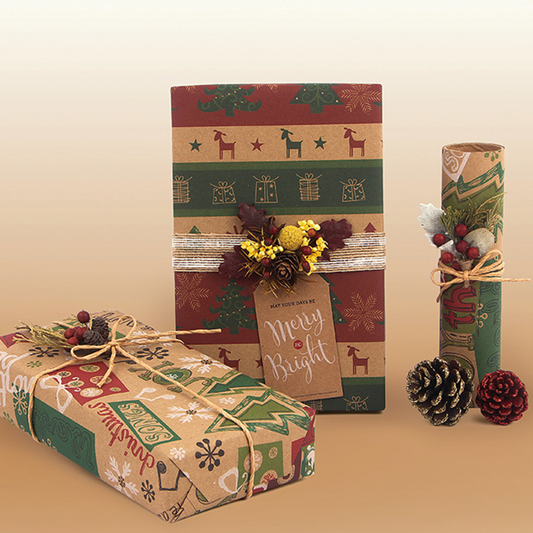 🔥Black Friday Limited-Time Special Offer🔥Deals-Christmas Printed Kraft Wrapping Paper Roll