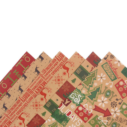 🔥Black Friday Limited-Time Special Offer🔥Deals-Christmas Printed Kraft Wrapping Paper Roll