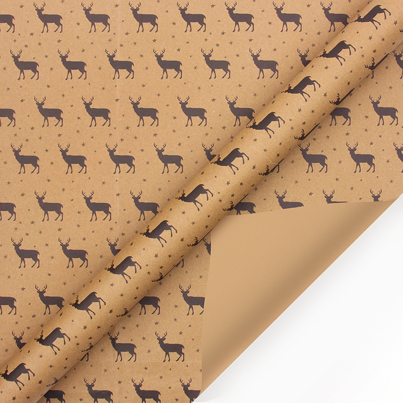 🔥Black Friday Limited-Time Special Offer🔥Deals-Christmas Printed Kraft Wrapping Paper Roll