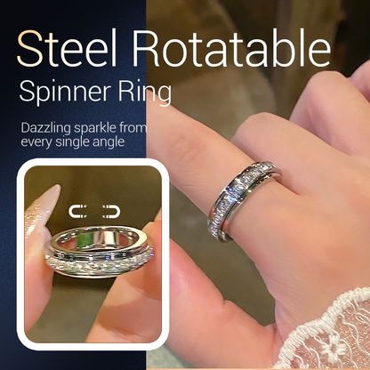 💖Black Friday mega offer – 50% discount!💖Rotating spinner ring made of titanium steel with zirconia
