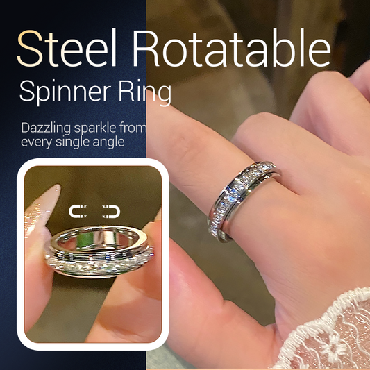 💖Black Friday mega offer – 50% discount!💖Rotating spinner ring made of titanium steel with zirconia