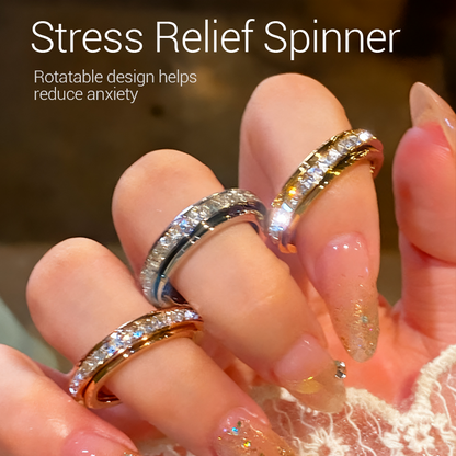 💖Black Friday mega offer – 50% discount!💖Rotating spinner ring made of titanium steel with zirconia