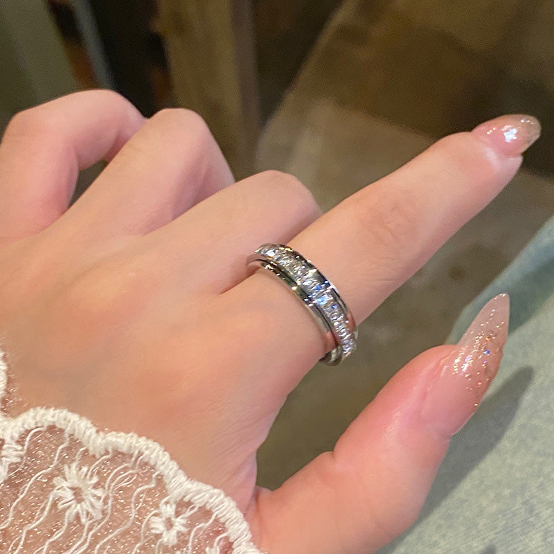 💖Black Friday mega offer – 50% discount!💖Rotating spinner ring made of titanium steel with zirconia