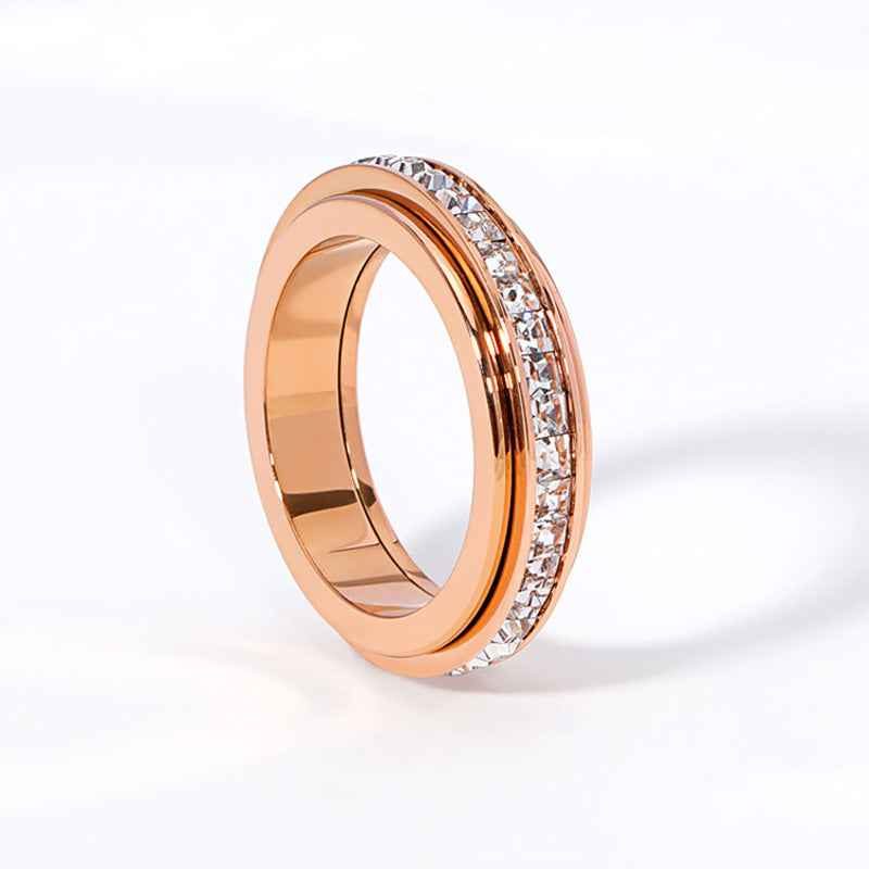 💖Black Friday mega offer – 50% discount!💖Rotating spinner ring made of titanium steel with zirconia