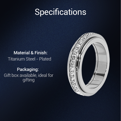 💖Black Friday mega offer – 50% discount!💖Rotating spinner ring made of titanium steel with zirconia