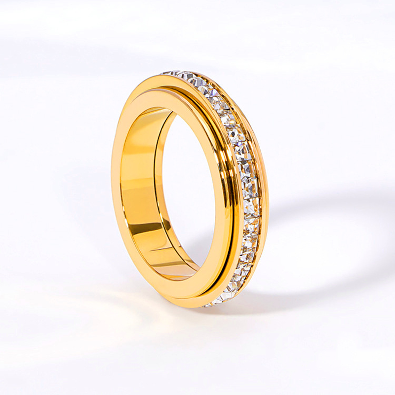 💖Black Friday mega offer – 50% discount!💖Rotating spinner ring made of titanium steel with zirconia
