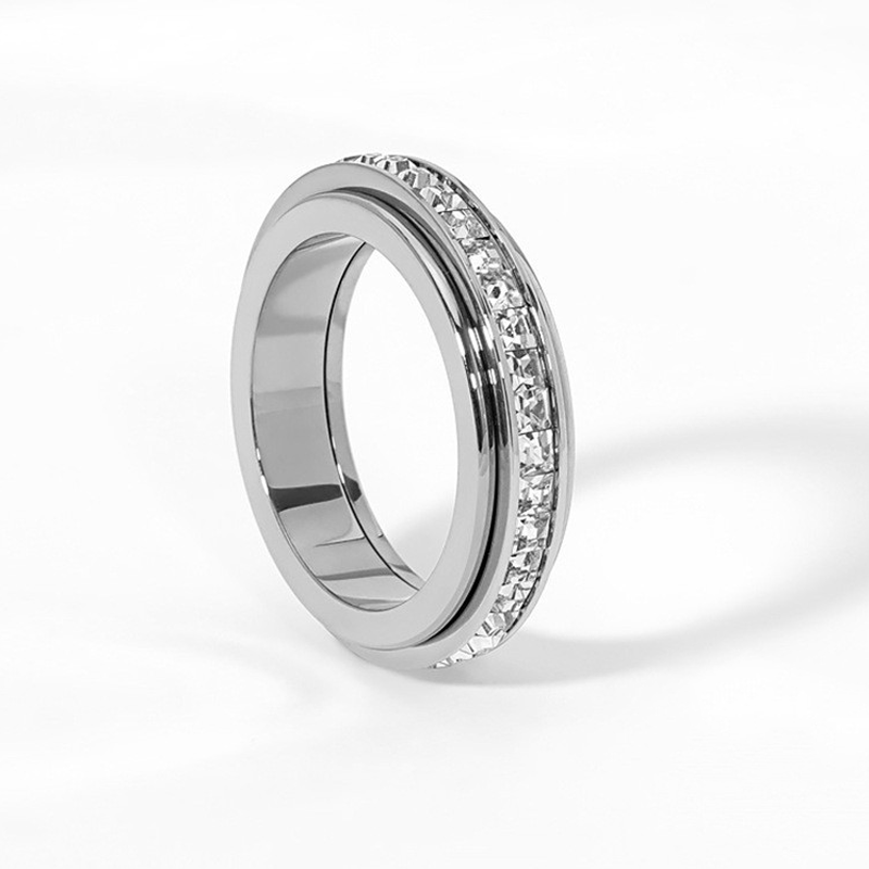 💖Black Friday mega offer – 50% discount!💖Rotating spinner ring made of titanium steel with zirconia