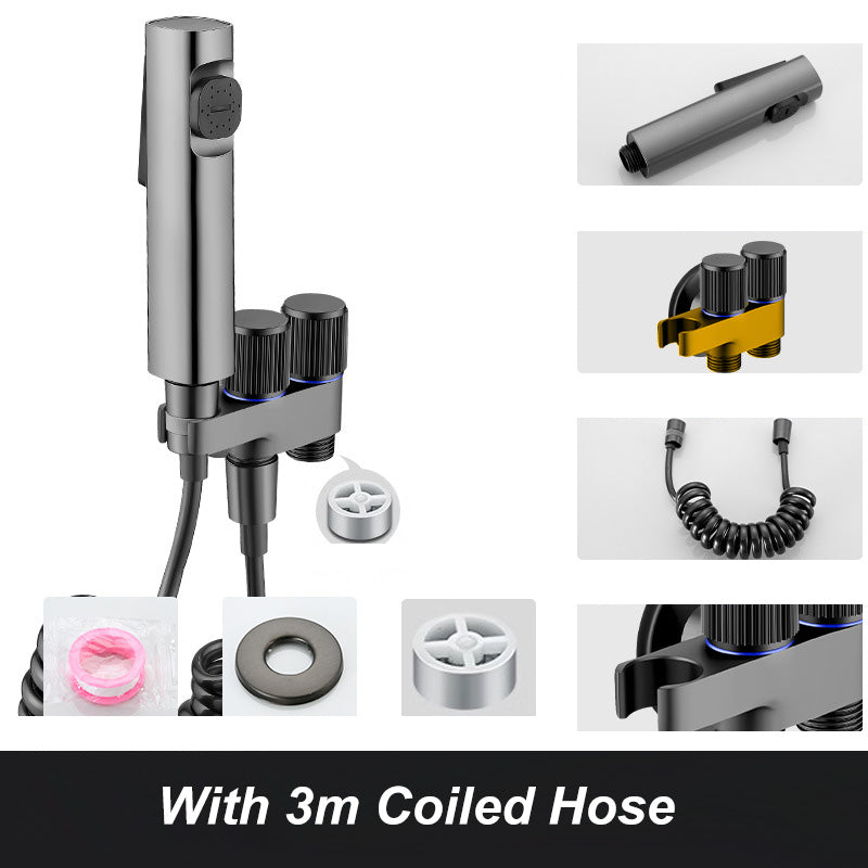 1-In-2-Out Dual Control Valve & Bidet Sprayer Set