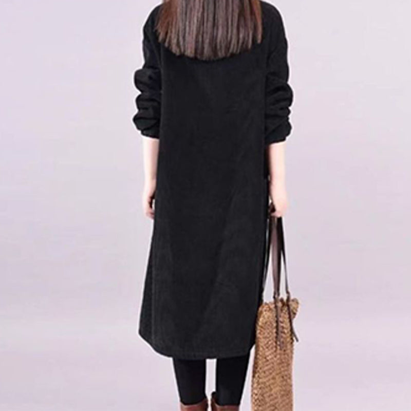 📢📢51 % OFF !!✨Women’s High Neck Loose Corduroy Maxi Dress