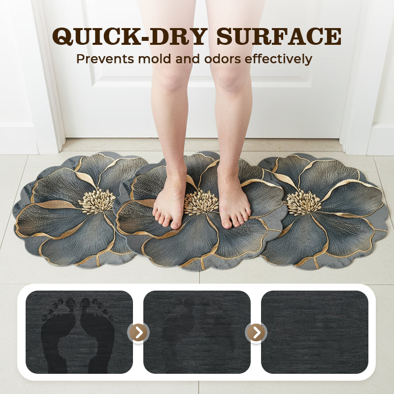 ⏳Time-limited Special⏰Flower Pattern Quick-Dry Bathroom Mat🌹