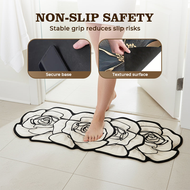 ⏳Time-limited Special⏰Flower Pattern Quick-Dry Bathroom Mat🌹
