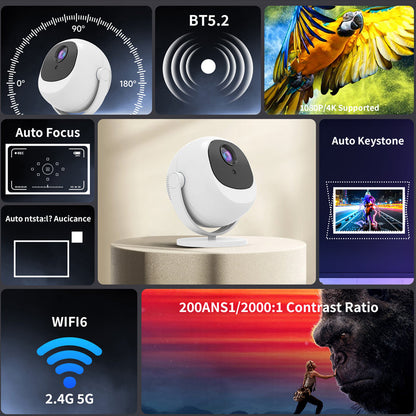 📽️ 65% OFF FLASH SALE ! ⚡ 360° Portable Smart HD Projector – 360° Rotatable Projection, Crisp HD Imaging, Wireless Connection & Ultra-Compact 🎬